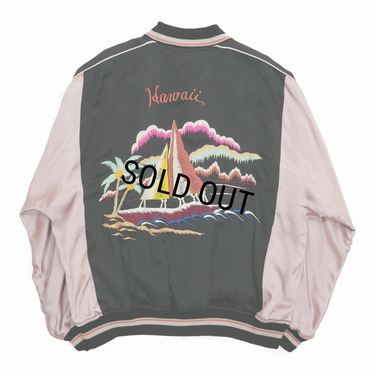 画像2: 【50%OFF】DAIRIKU/"Hawaii" Ska Jumper（Black x Pink）［スカジャン-24春夏］ (2)