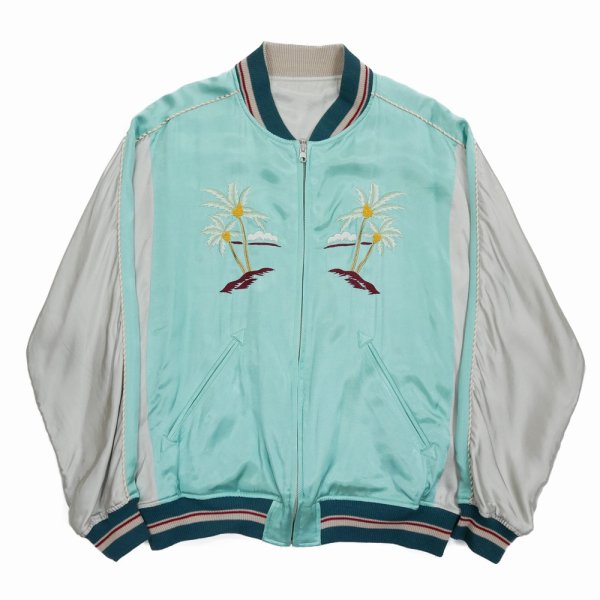 画像1: DAIRIKU/"Hawaii" Ska Jumper（Aqua x Silver）［スカジャン-24春夏］