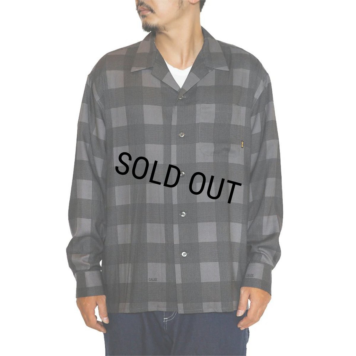 画像9: 【40%OFF】CALEE/RAYON CHECK OPEN COLLAR L/S SH（BLACK）［レーヨンチェックオープンカラーシャツ-24春夏］ (9)