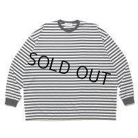 COOTIE PRODUCTIONS/Polyester Border L/S Tee（Black/White）［ボーダー長袖T-24春夏］