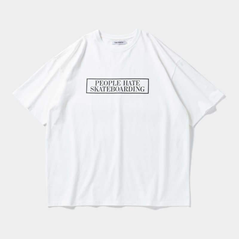 画像1: 【30%OFF】TIGHTBOOTH/PEOPLE HATE SKATE T-SHIRT（White）［プリントT-24春夏］