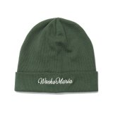 WACKO MARIA/COTTON KNIT WATCH CAP（GREEN）［コットンニットキャップ-24春夏］