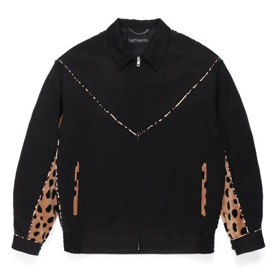 【最高質感/希少】ワコマリア　裏地レオパード　ベルベットカンフージャケット　L WACKO MARIA/LEOPARD WESTERN JACKET（BLACK）［レオパード