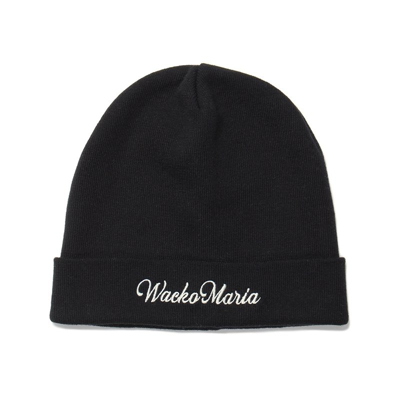 画像1: WACKO MARIA/COTTON KNIT WATCH CAP（BLACK）［コットンニットキャップ-24春夏］