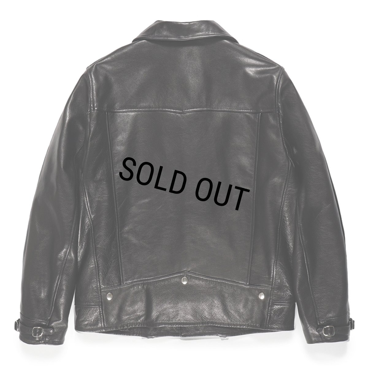 画像2: WACKO MARIA/COWHIDE LEATHER DOUBLE RIDERS JACKET（BLACK）［レザーダブルライダースJKT-24春夏］ (2)