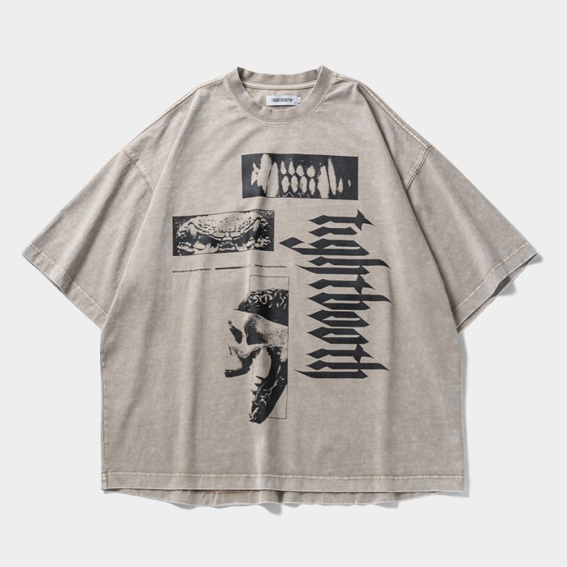 画像1: TIGHTBOOTH/BEAST T-SHIRT（Beige） 【30%OFF】［プリントT-24春夏］