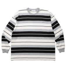 画像1: COOTIE PRODUCTIONS/Panel Border L/S Tee（Black/Ash Gray/White）［パネルボーダー長袖T-24春夏］ (1)