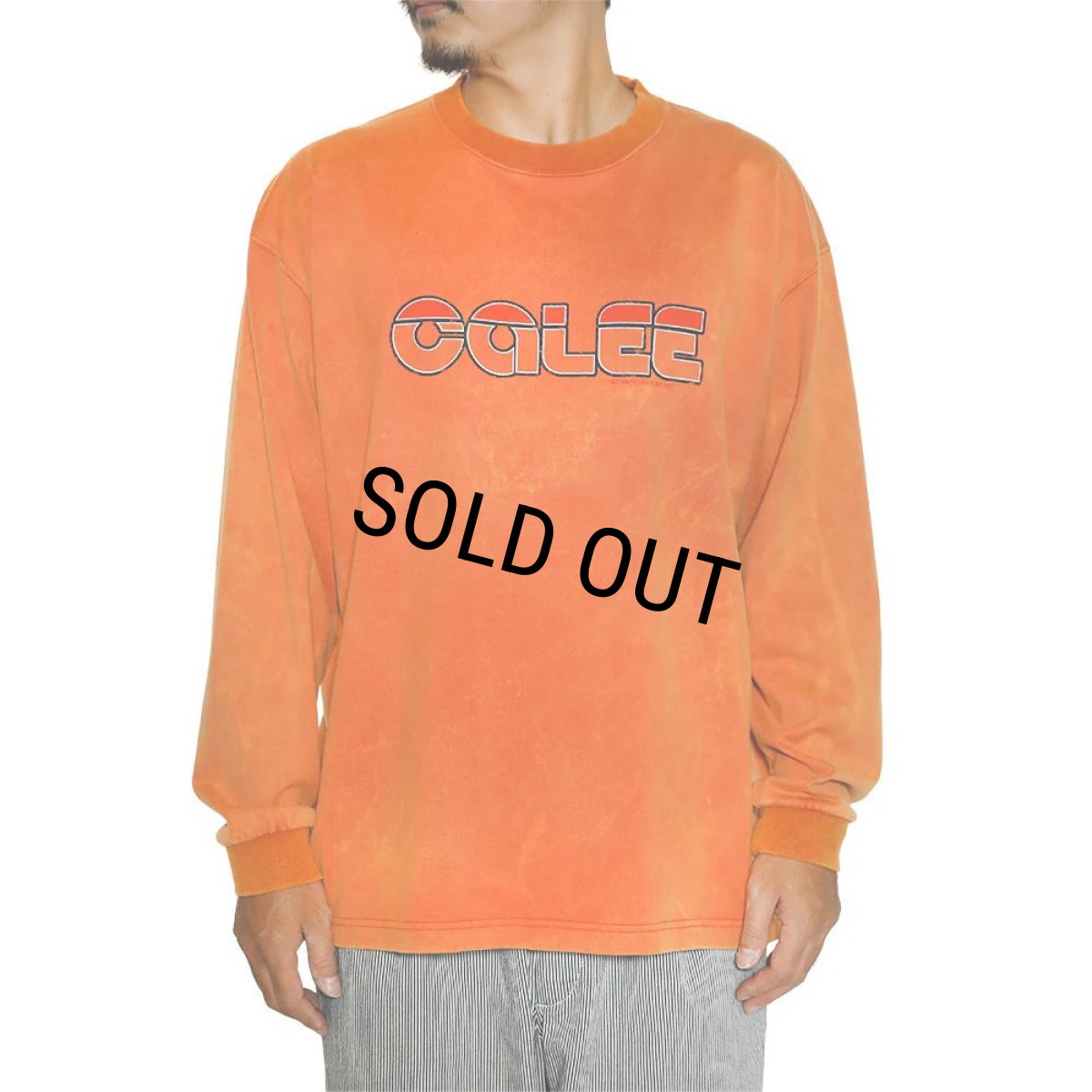 画像2: CALEE/CALEE LOGO POWDER BLEACH DROP SHOULDER L/S TEE（USED BLACK） 【30%OFF】［パウダーブリーチ長袖T-24春夏］ (2)