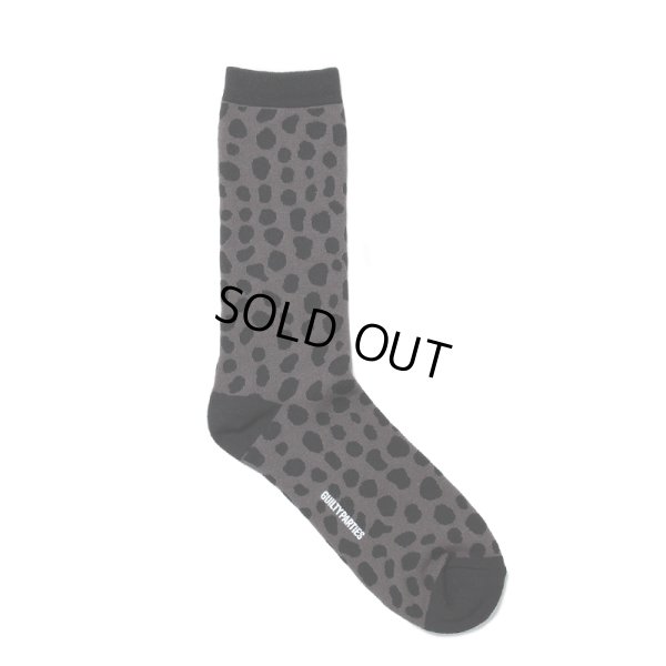 画像1: WACKO MARIA/LEOPARD JACQUARD SOCKS（GRAY）［レオパードジャガードソックス-24春夏］