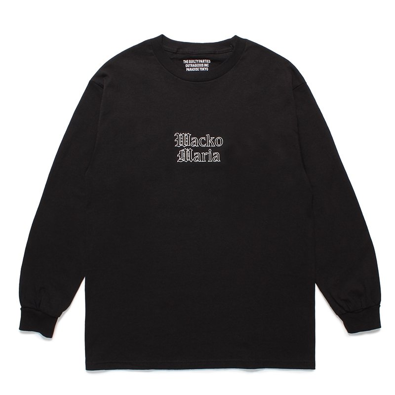 画像1: WACKO MARIA/TIM LEHI / LONG SLEEVE T-SHIRT（BLACK）［刺繍+プリント長袖T-24春夏］
