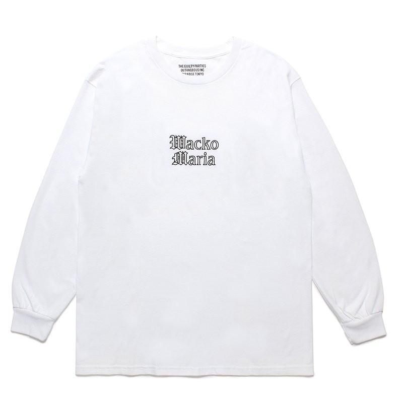 画像1: WACKO MARIA/LONG SLEEVE T-SHIRT（WHITE）［刺繍長袖T-24春夏］