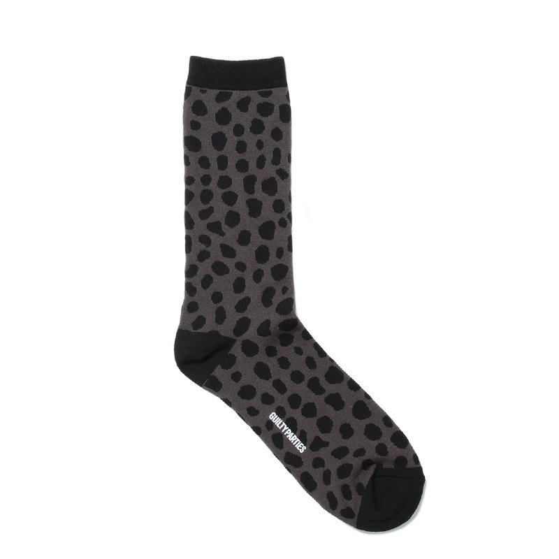 画像1: WACKO MARIA/LEOPARD JACQUARD SOCKS（GRAY）［レオパードジャガードソックス-24春夏］
