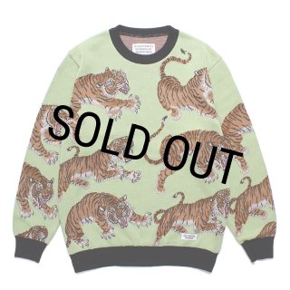 WACKO MARIA/TIM LEHI / JACQUARD KNIT SWEATER （L-GREEN