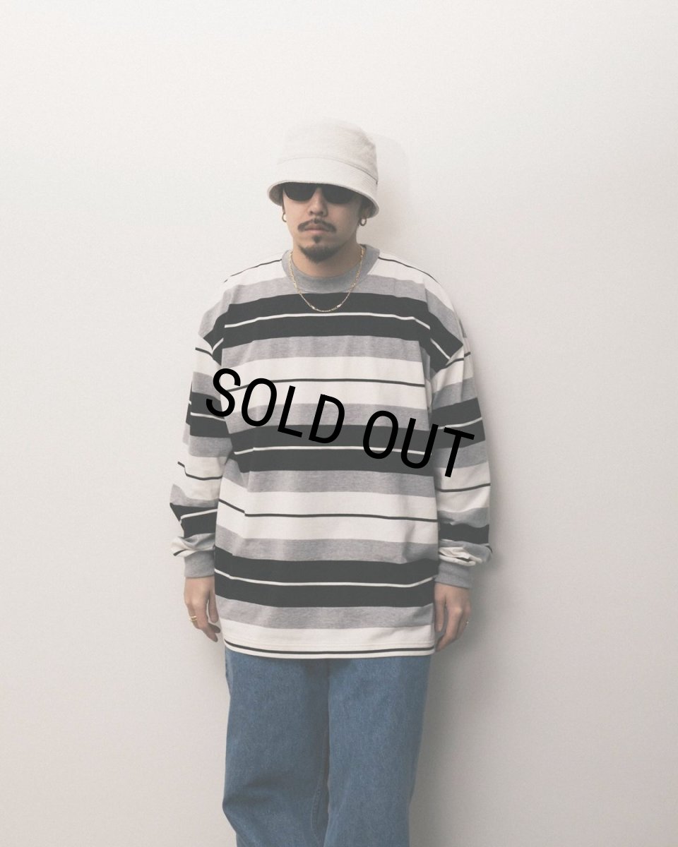 画像3: COOTIE PRODUCTIONS/Panel Border L/S Tee（Black/Ash Gray/White）［パネルボーダー長袖T-24春夏］ (3)