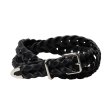 Cootie Productions 編み込みレザーベルト ブラック COOTIE PRODUCTIONS/Leather Braid Belt（Silver）［レザーブレイド