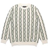 WACKO MARIA/STRIPED JACQUARD KNIT SWEATER（TYPE-2）（BEIGE）［ストライプジャガードセーター-24春夏］