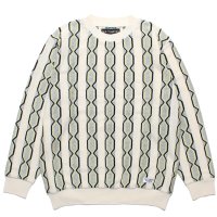 WACKO MARIA/STRIPED JACQUARD KNIT SWEATER（TYPE-2）（BEIGE）［ストライプジャガードセーター-24春夏］