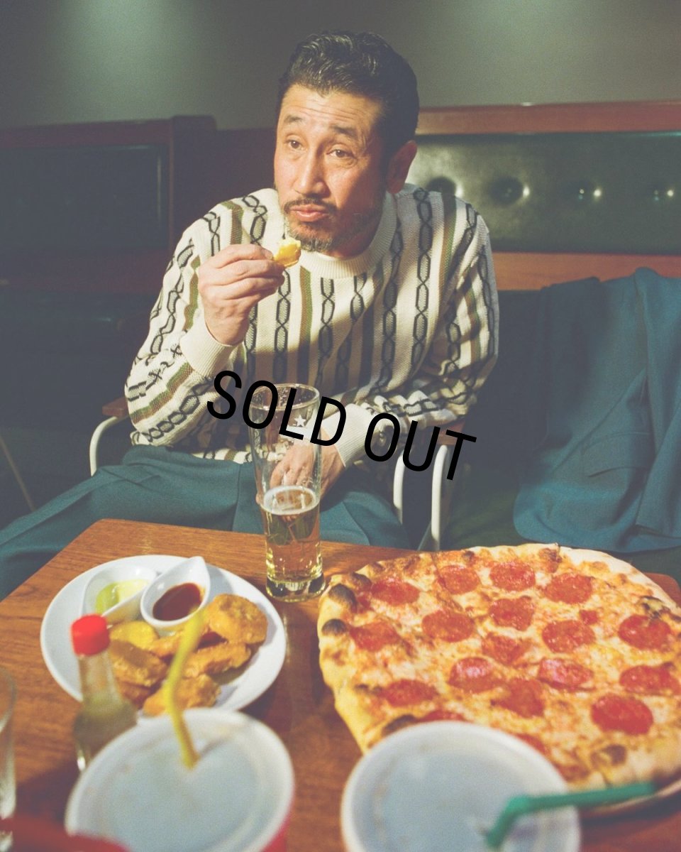 画像3: WACKO MARIA/STRIPED JACQUARD KNIT SWEATER（TYPE-1）（BEIGE）［ストライプジャガードセーター-24春夏］ (3)