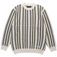 画像1: WACKO MARIA/STRIPED JACQUARD KNIT SWEATER（TYPE-1）（BEIGE）［ストライプジャガードセーター-24春夏］ (1)