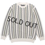WACKO MARIA/STRIPED JACQUARD KNIT SWEATER（TYPE-1）（BEIGE）［ストライプジャガードセーター-24春夏］