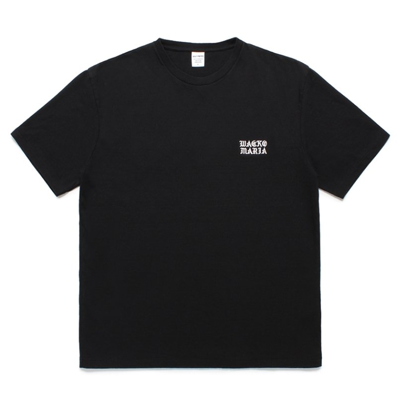 画像1: WACKO MARIA/WASHED HEAVY WEIGHT T-SHIRT（BLACK）［刺繍T-24春夏］