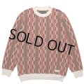 WACKO MARIA/STRIPED JACQUARD KNIT SWEATER（TYPE-1）（BROWN）［ストライプジャガードセーター-24春夏］