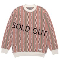 WACKO MARIA/STRIPED JACQUARD KNIT SWEATER（TYPE-1）（BROWN）［ストライプジャガードセーター-24春夏］