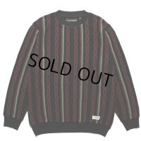 WACKO MARIA/STRIPED JACQUARD KNIT SWEATER（TYPE-1）（BLACK）［ストライプジャガードセーター-24春夏］