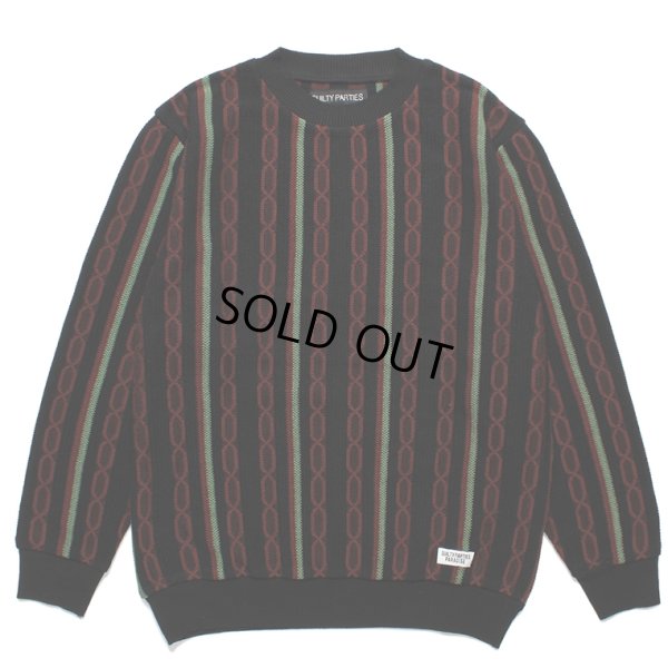 画像1: WACKO MARIA/STRIPED JACQUARD KNIT SWEATER（TYPE-1）（BLACK）［ストライプジャガードセーター-24春夏］