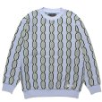 画像1: WACKO MARIA/STRIPED JACQUARD KNIT SWEATER（TYPE-2）（BLUE）［ストライプジャガードセーター-24春夏］ (1)