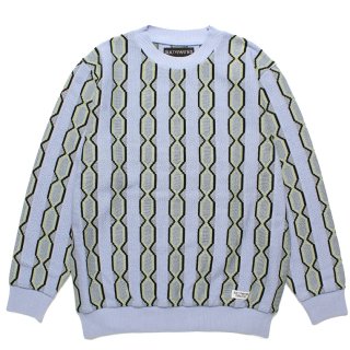 WACKO MARIA/STRIPED JACQUARD KNIT SWEATER（TYPE-2）（BLUE