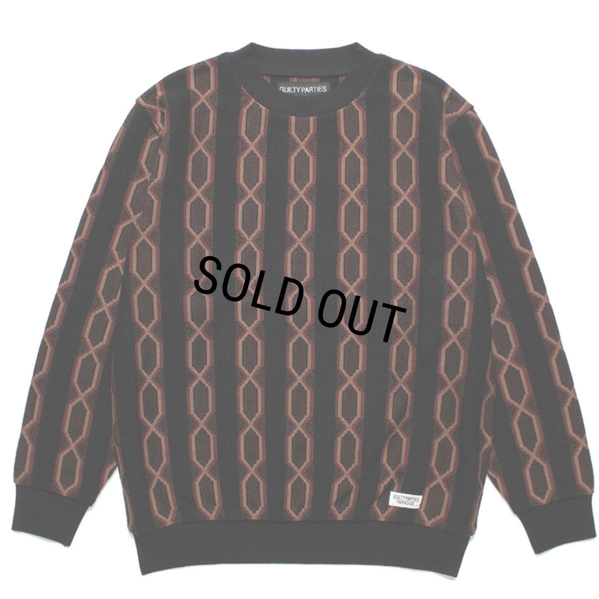 画像1: WACKO MARIA/STRIPED JACQUARD KNIT SWEATER（TYPE-2）（BLACK）［ストライプジャガードセーター-24春夏］ (1)