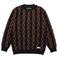 WACKO MARIA/STRIPED JACQUARD KNIT SWEATER（TYPE-2）（BLACK）［ストライプジャガードセーター-24春夏］