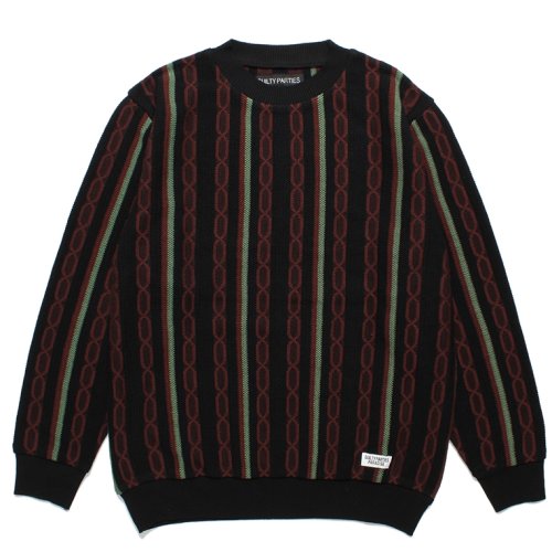 他の写真1: WACKO MARIA/STRIPED JACQUARD KNIT SWEATER（TYPE-1）（BLACK）［ストライプジャガードセーター-24春夏］