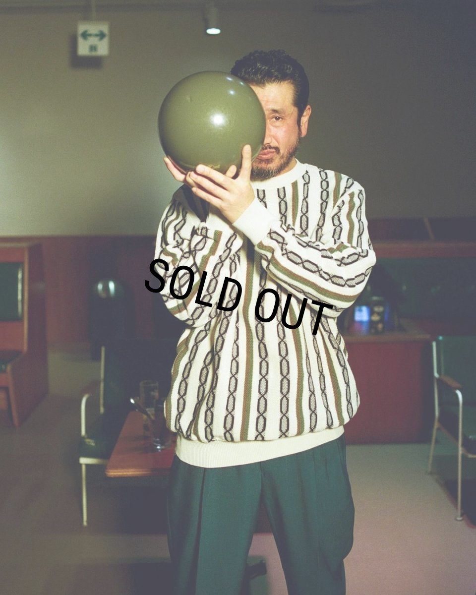 画像2: WACKO MARIA/STRIPED JACQUARD KNIT SWEATER（TYPE-1）（BEIGE）［ストライプジャガードセーター-24春夏］ (2)