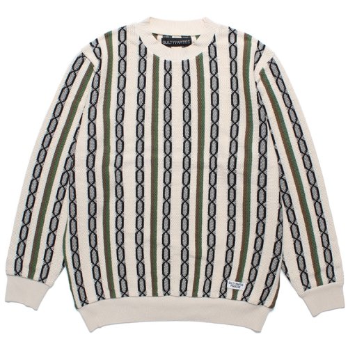 他の写真1: WACKO MARIA/STRIPED JACQUARD KNIT SWEATER（TYPE-1）（BEIGE）［ストライプジャガードセーター-24春夏］