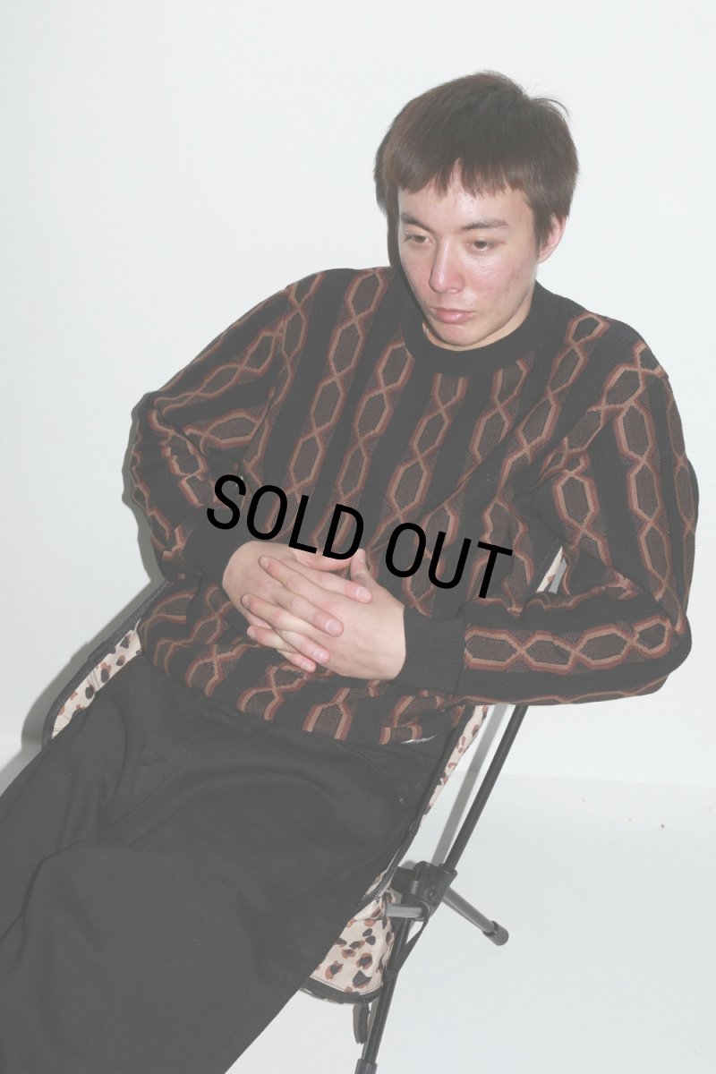 画像2: WACKO MARIA/STRIPED JACQUARD KNIT SWEATER（TYPE-2）（BLACK）［ストライプジャガードセーター-24春夏］ (2)