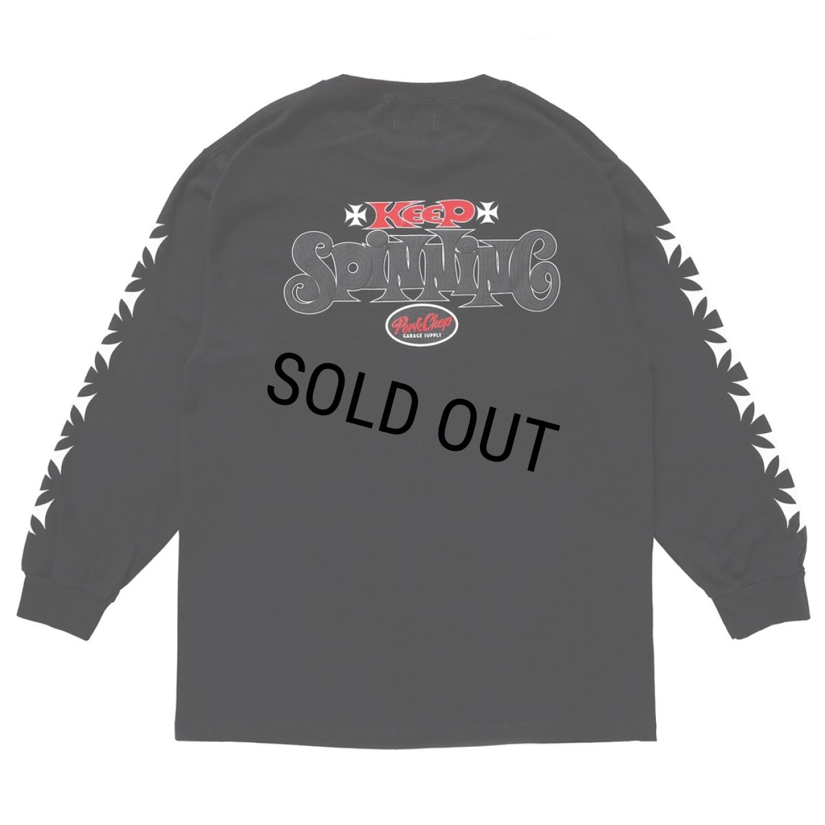 画像1: PORKCHOP/SPINNING L/S TEE（BLACK）［プリント長袖T-24春夏］ (1)