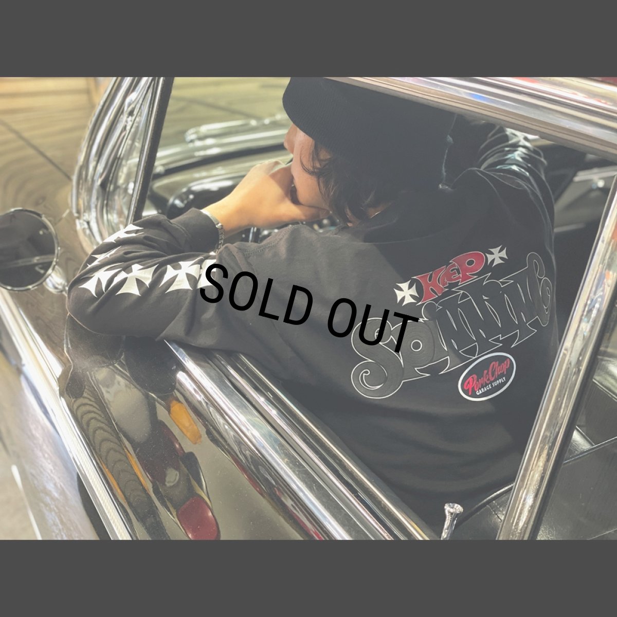 画像6: PORKCHOP/SPINNING L/S TEE（BLACK）［プリント長袖T-24春夏］ (6)