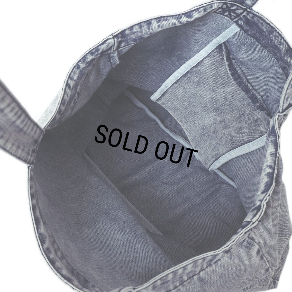 画像3: PORKCHOP/SPINNING DENIM TOTEBAG（CHEMICAL WASH DENIM）［デニムトートバッグ-24春夏］ (3)