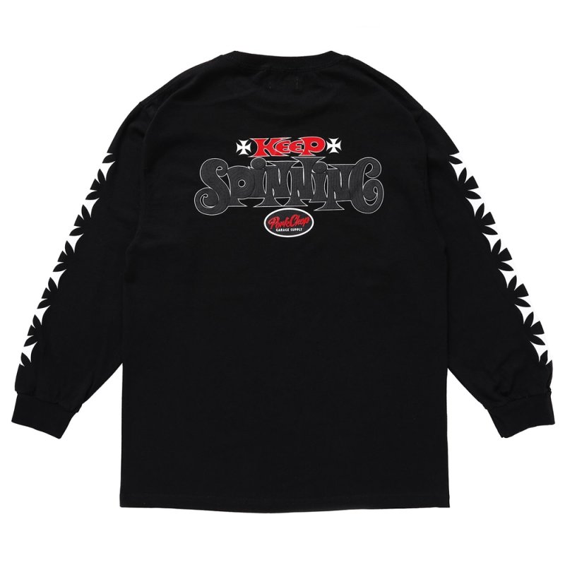 画像2: PORKCHOP/SPINNING L/S TEE（BLACK）［プリント長袖T-24春夏］
