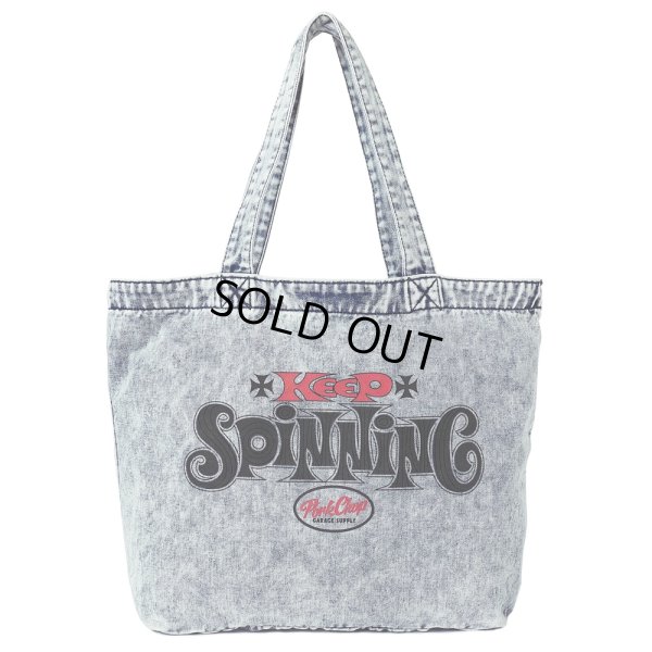 画像1: PORKCHOP/SPINNING DENIM TOTEBAG（CHEMICAL WASH DENIM）［デニムトートバッグ-24春夏］