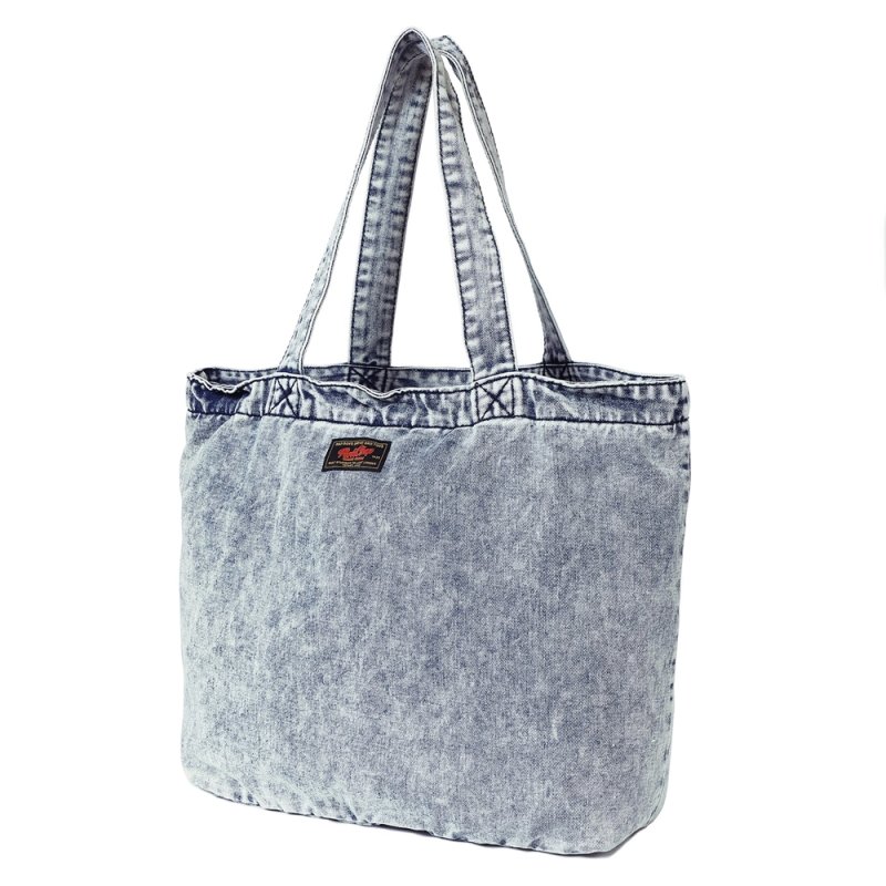 画像2: PORKCHOP/SPINNING DENIM TOTEBAG（CHEMICAL WASH DENIM）［デニムトートバッグ-24春夏］