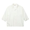 画像1: CALEE/3/4 SLEEVE R/P DROP SHOULDER SH（WHITE）［7分袖ドロップショルダーシャツ-24春夏］ (1)