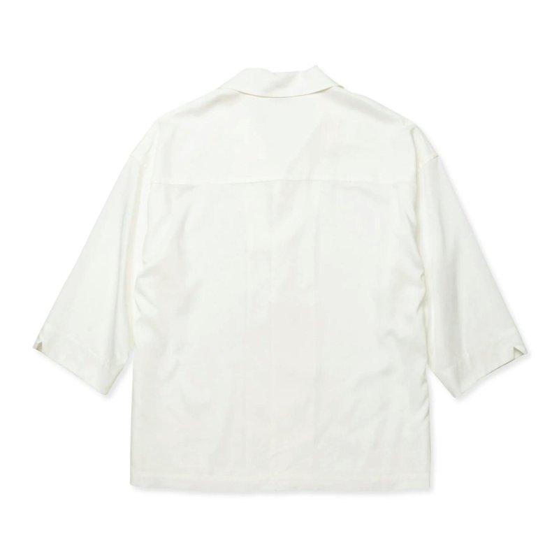 画像2: CALEE/3/4 SLEEVE R/P DROP SHOULDER SH（WHITE）［7分袖ドロップショルダーシャツ-24春夏］
