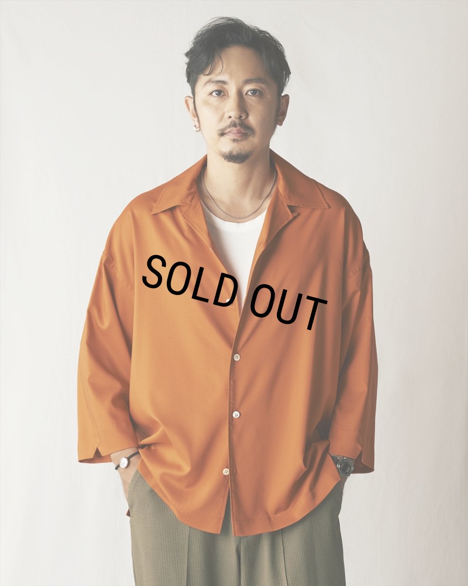 画像2: CALEE/3/4 SLEEVE R/P DROP SHOULDER SH（NAVY）［7分袖ドロップショルダーシャツ-24春夏］ (2)