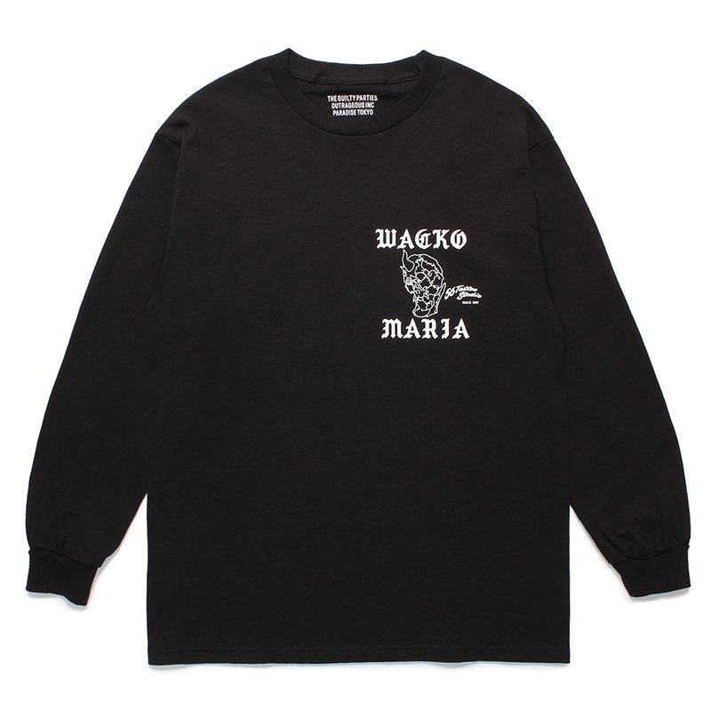 画像1: WACKO MARIA/56 TATTOO STUDIO / LONG SLEEVE T-SHIRT（BLACK）［プリント長袖T-24春夏］