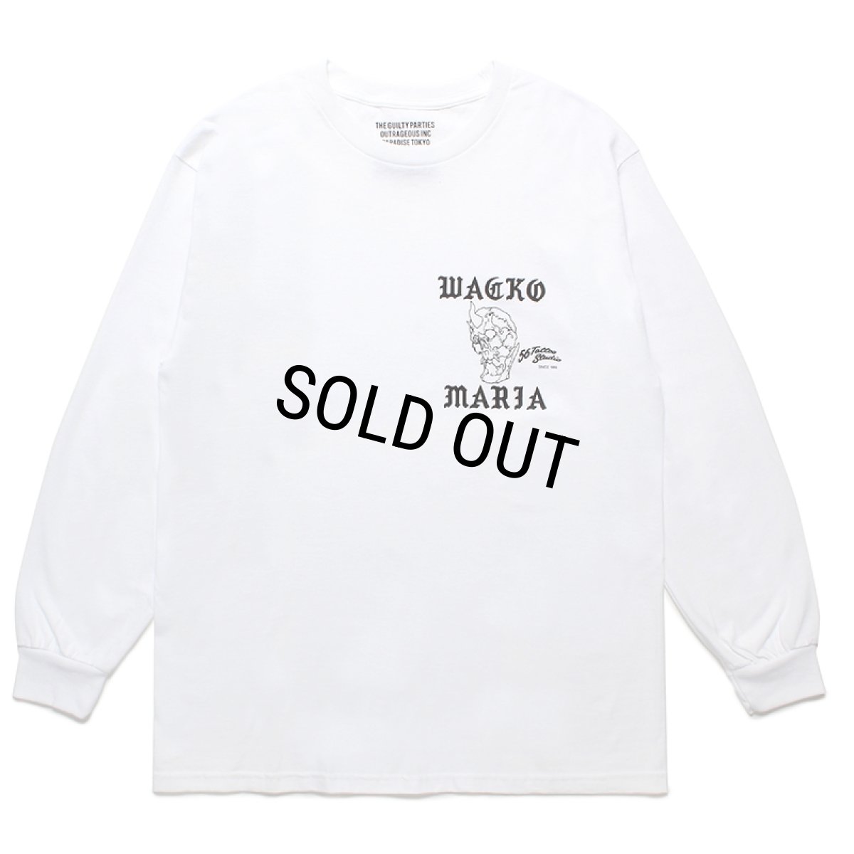 画像1: WACKO MARIA/56 TATTOO STUDIO / LONG SLEEVE T-SHIRT（WHITE）［プリント長袖T-24春夏］ (1)