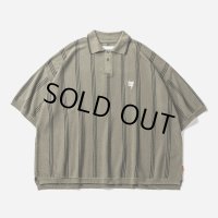 TIGHTBOOTH/STRIPE KNIT POLO（Olive）［ストライプニットポロ-24春夏］