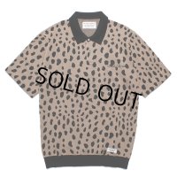 WACKO MARIA/LEOPARD JACQUARD KNIT POLO SHIRT（BROWN）［レオパードジャガードニットポロシャツ-24春夏］